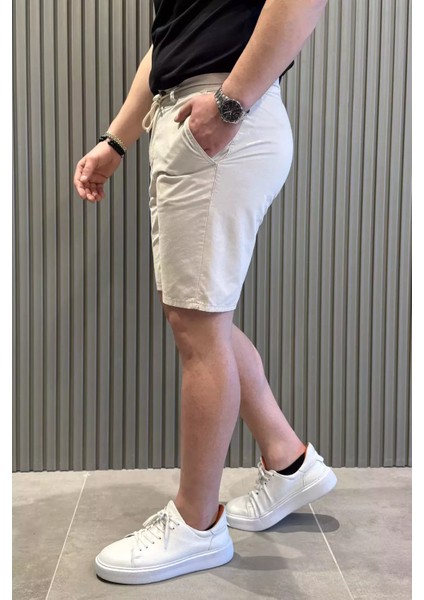 Bel Bağcıklı Fermuarlı Erkek Şort P-00015479 fiyatları