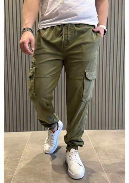 Bel ve Paça Lastikli Kargo Cepli Erkek Pantolon P-00015481