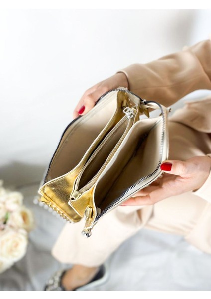 Kadın Gold Altın Zincirli Omuz Ve Kol Çantası indirimleri