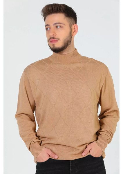 Erkek Büyük Beden Desenli Triko Kazak P-00005368