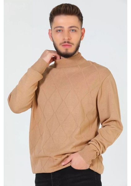 Erkek Büyük Beden Desenli Triko Kazak P-00005368