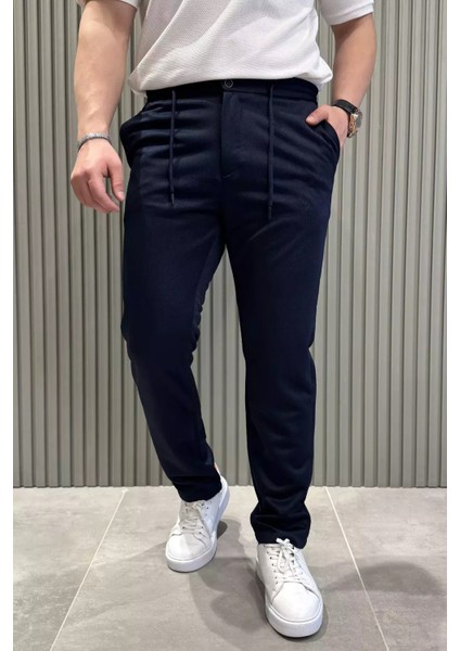 Bel Bağcıklı Düz Paça Erkek Jogger Pantolon P-00015473