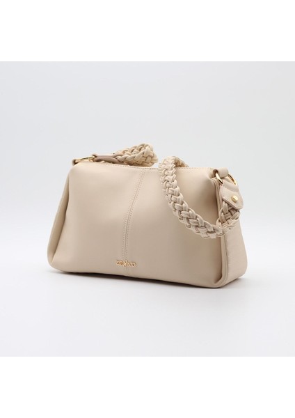 Curly Krem Kadın Örgü Detay El Ve Omuz Çantası fırsatları