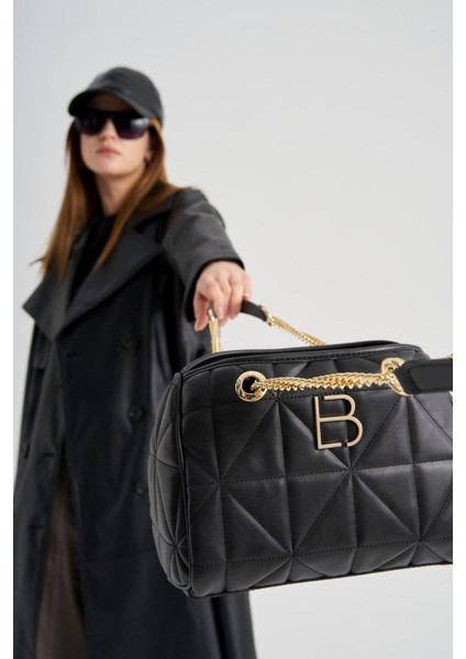 Kapitone Desenli Kadın El Ve Omuz Çantası