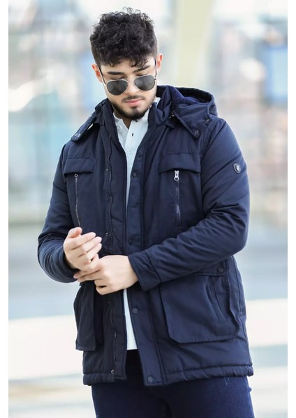 Erkek Kapüşonlu Içi Peluş Gabardin Mont P-00007002 modelleri