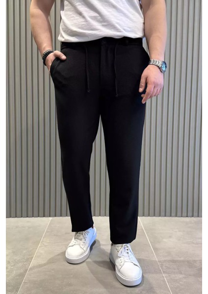 Erkek Bel Lastikli Bağcıklı Jogger Pantolon P-00015416
