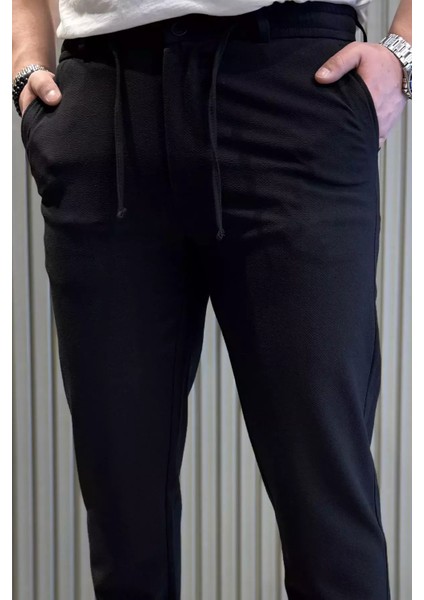 Erkek Bel Lastikli Bağcıklı Jogger Pantolon P-00015416