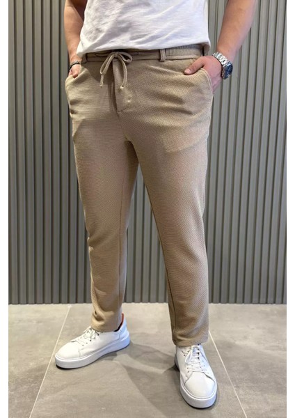 Erkek Bel Lastikli Bağcıklı Jogger Pantolon P-00015416