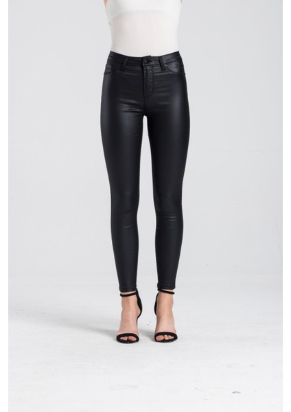 Lacarıno Kadın Siyah Yüksek Bel Mumlu Pantolon fiyatları