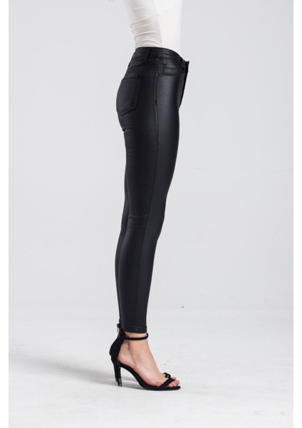 Lacarıno Kadın Siyah Yüksek Bel Mumlu Pantolon fırsatları