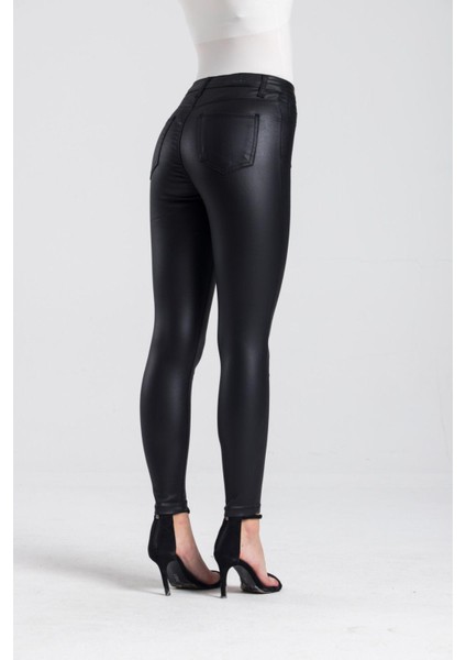 Lacarıno Kadın Siyah Yüksek Bel Mumlu Pantolon indirimleri