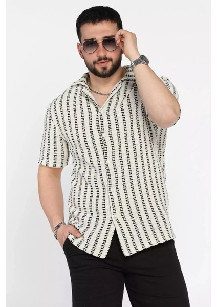Jakarlı Erkek Kısa Kol Gömlek P-00015405