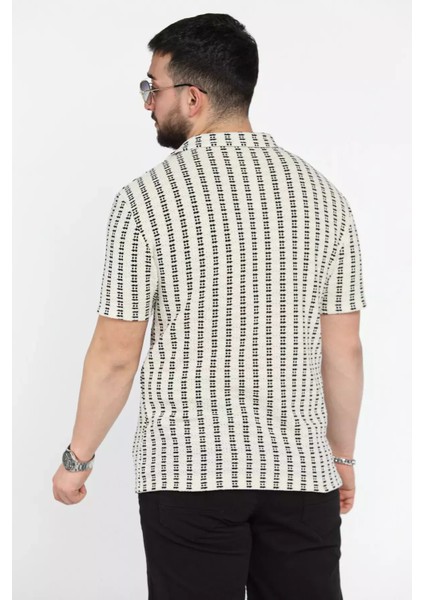 Jakarlı Erkek Kısa Kol Gömlek P-00015405 modelleri