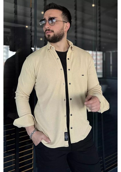 Erkek Uzun Kol Likralı Gömlek P-00015411