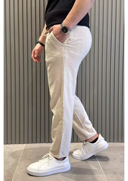 Erkek Bağcıklı Keten Jogger Pantolon P-00015413 fiyatları
