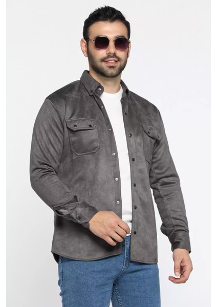 Süet Çıtçıtlı Erkek Gömlek P-00013000 fiyatları