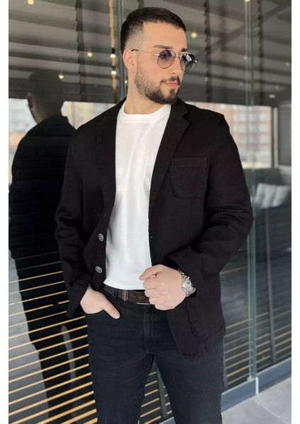 Oversize Erkek Jean Kot Ceket P-00014956