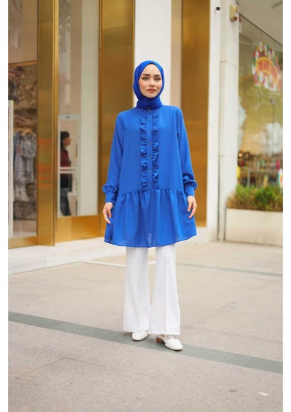 Dora Müslim - Keten Kumaş Düğmeli Kadın Gömlek fiyatları