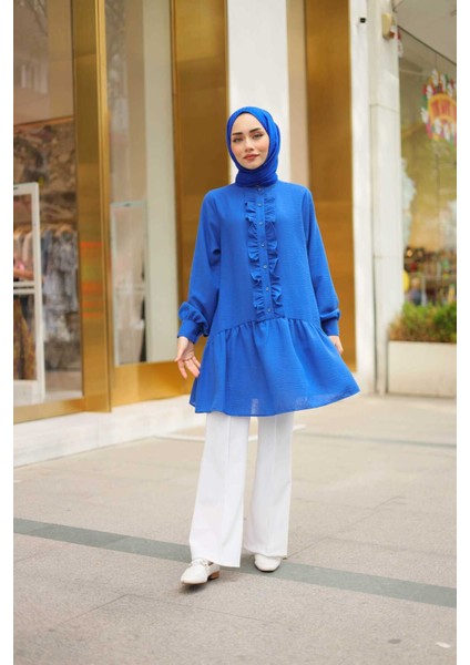 Dora Müslim - Keten Kumaş Düğmeli Kadın Gömlek modelleri