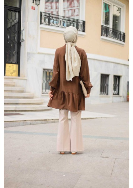 Dora Müslim - Keten Kumaş Düğmeli Kadın Gömlek fırsatları