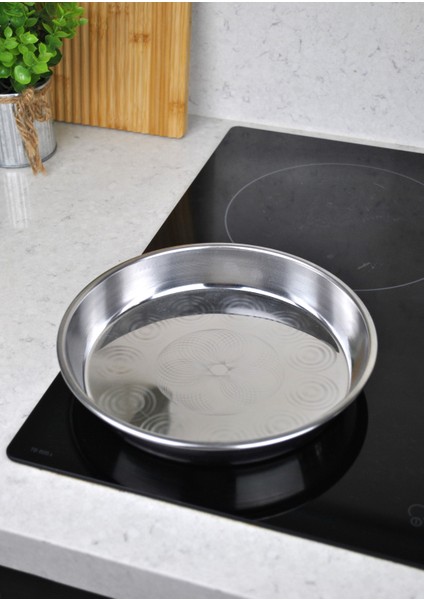 Paslanmaz Çelik Fırın Börek Tepsi Sunum Tabağı 23,5 cm