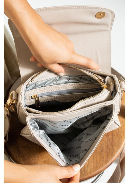 Kadın Iki Askılı 3 Bölmeli Omuz Ve Çapraz Çantası Jps2185 Vizon indirimleri