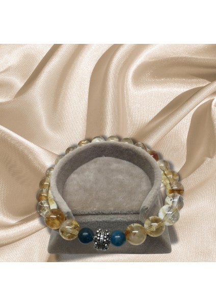 Gümüş Bileklik |sitrin ve Yeşim Taşı ile Özel Tasarım"