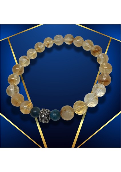 Gümüş Bileklik |sitrin ve Yeşim Taşı ile Özel Tasarım" fırsatları