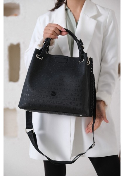 Kadın Mıknatıs Kapama Örgü Detaylı El Ve Omuz Çantası Pbu4031