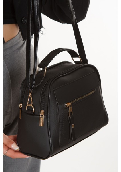 Kadın Günlük Siyah Vizon El Ve Omuz Çantası 2 Adet indirimleri