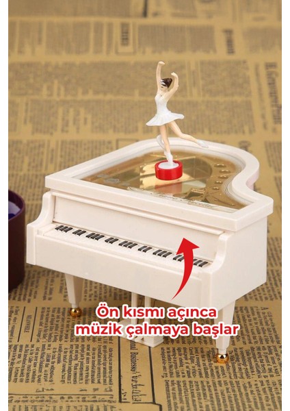 Dönen Balerinli Piyano Müzik Kutusu- Zarif ve Dekoratif Hediye fiyatları