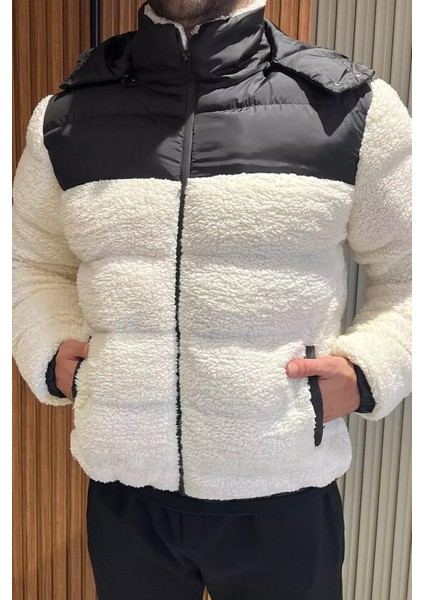 Erkek Astarlı Kapüşonlu Peluş Şişme Mont P-00013731