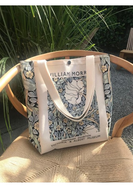 William Morris Kanvas Bez Çanta Yıkanabilir Metal Çıtçıtlı Cepli fiyatları