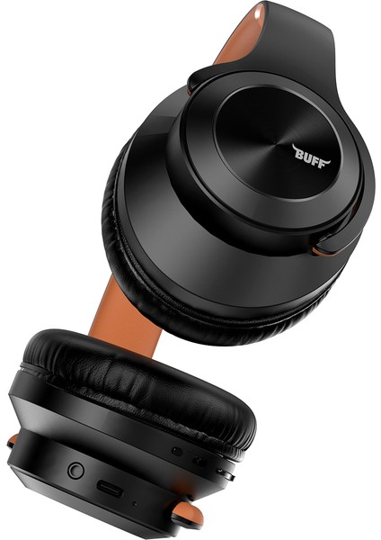 Buff BF16 Bluetooth 5.3 Hoparlör Özellikli Kablosuz Kulak Üstü Kulaklık Black Brown fiyatları