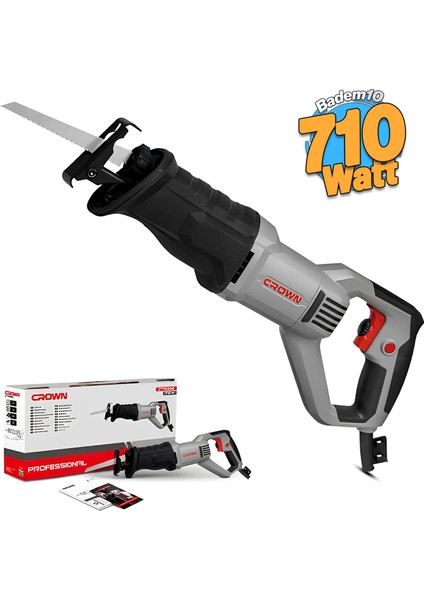 Crown CT15258 Ahşap Metal Et Kemik Kesme Tilki Kuyruğu Testere 710W 110 mm