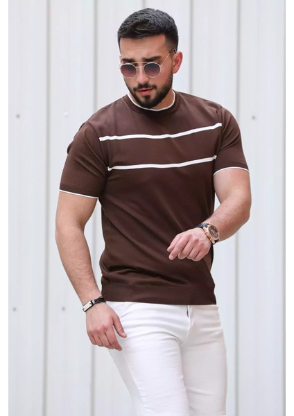 Çizgi Detaylı Bisiklet Yaka Erkek T-Shirt P-00009082 fiyatları