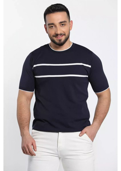 Çizgi Detaylı Bisiklet Yaka Erkek T-Shirt P-00009082 fiyatları