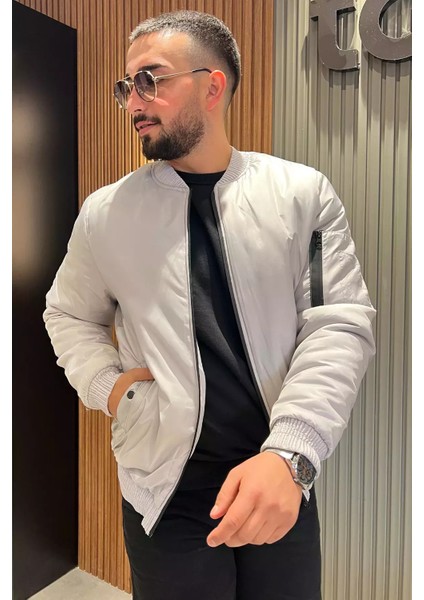 Astarlı Fermuarlı Erkek Mont P-00013480