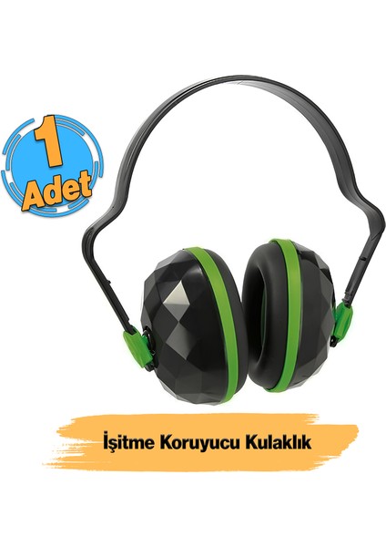 Ekonomik Manşonlu Kulaklık Siyah Yeşil Gürültü Önleme Ses Koruma Kulak Işitme Koruyucu Ayarlanabilir