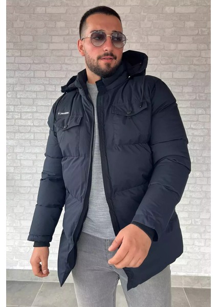 Kapüşonlu Içi Peluş Erkek Mont P-00013136