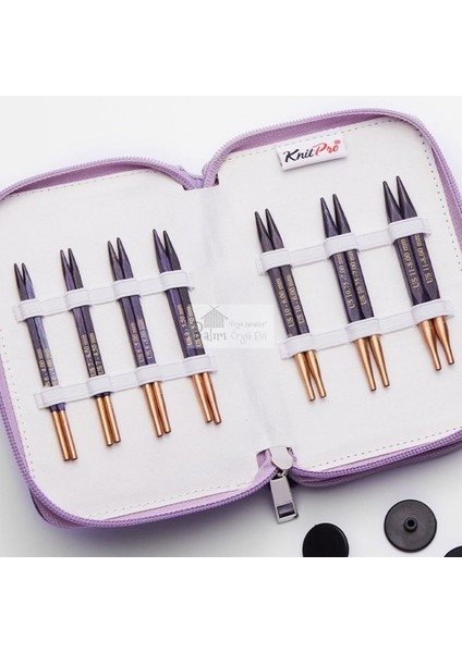 Knitpro J’adore Cubics Değiştirilebilir Misinalı Kısa Şiş Seti 19302+BALIM Örgü Evi Şiş Ölçer Hediye