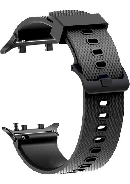 Huawei Watch D2 Uyumlu Kordon Kayış Noktalı Kopcalı Silikon Siyah