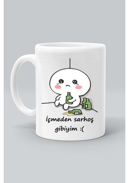 Içmeden Saroş Gibiyim Mod Baskılı Beyaz Kupa Bardak