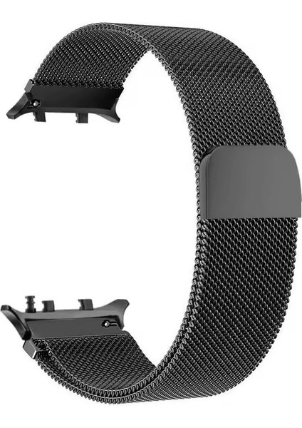 Huawei Watch D2 Uyumlu Kordon Kayış Metal Hasır Örgülü Mıknatıslı Siyah