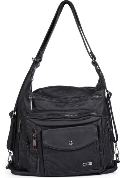 16494 Yıkama Deri Kadın Omuz Ve Sırt Çantası