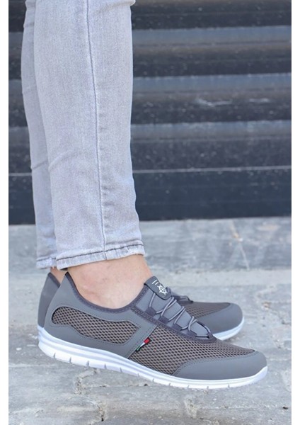 Kevın Füme Beyaz Rahat Taban Günlük Yürüyüş Koşu Erkek Sneaker Spor Ayakkabı KEVIN-5045