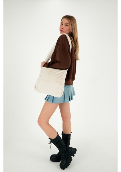 Krem Toscana Tote Çanta / Okul Çantası Omuzda & Çapraz (Boy:35 En:35 Sap:85) fiyatları