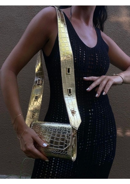Ketty Gold Croco Kutu Formlu Kadın Omuz Çantası modelleri