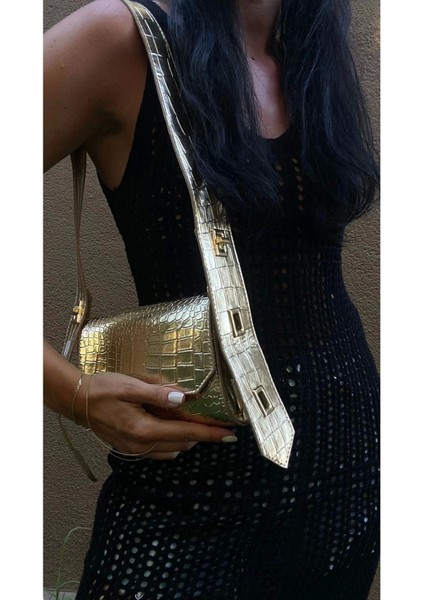 Ketty Gold Croco Kutu Formlu Kadın Omuz Çantası indirimleri
