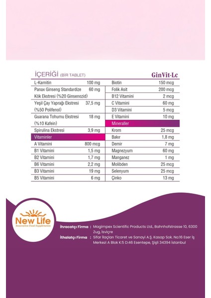 Ginvit-Lc L- Carnitine 30 Film Tablet 2 Adet fırsatları